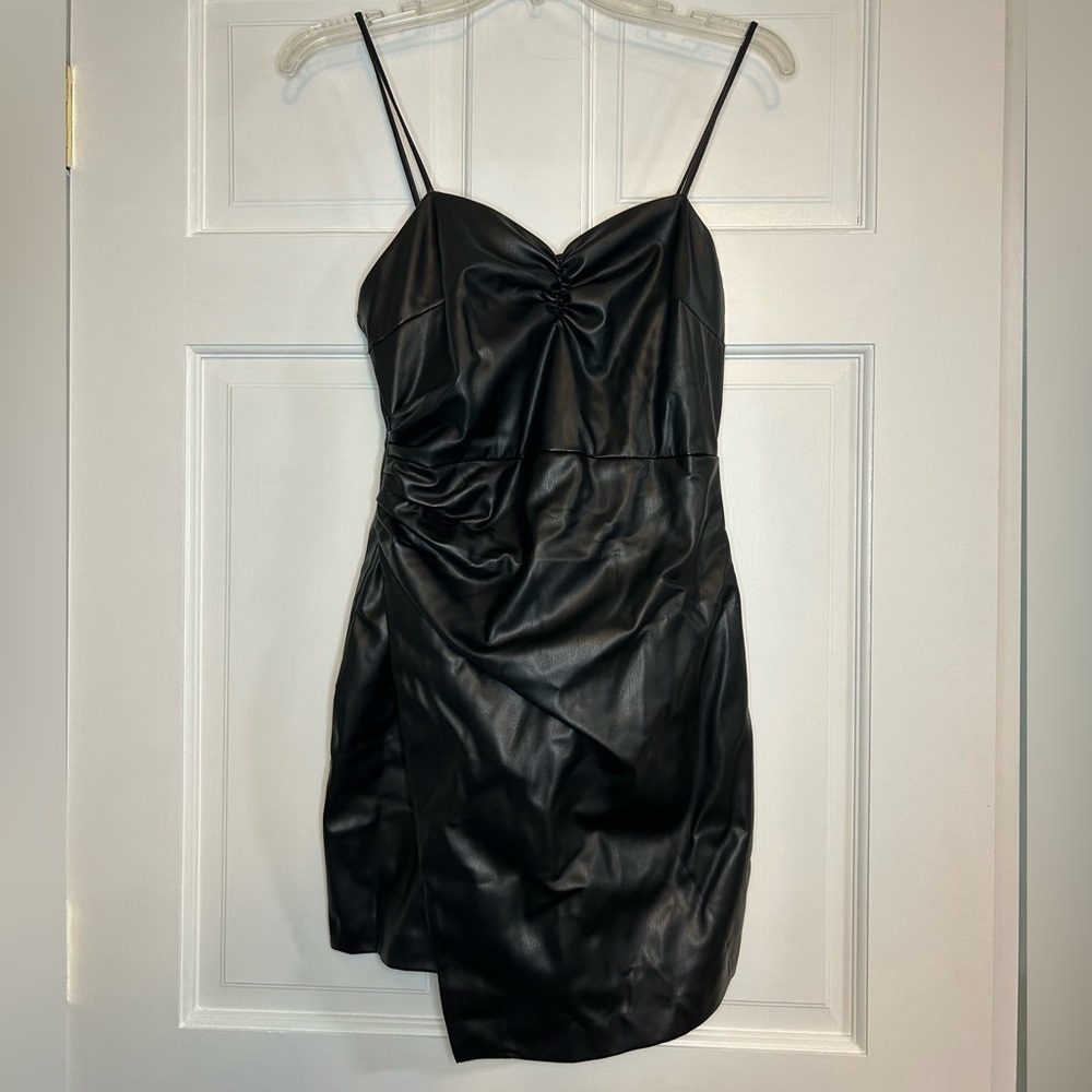 Zara Black Faux Leather Dress